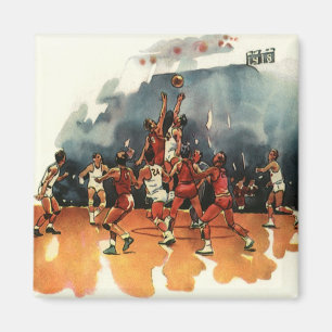 Vintage Sports Basketball Game, Basketball Players Magnet