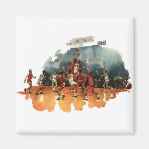 Vintage Sports Basketball Game, Basketball Players Magnet