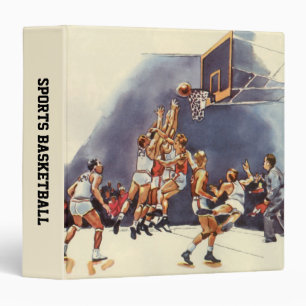 Vintage Sports Basketball, Players in a Game 3 Ring Binder