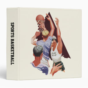 Vintage Sports, Basketball Players in a Game 3 Ring Binder