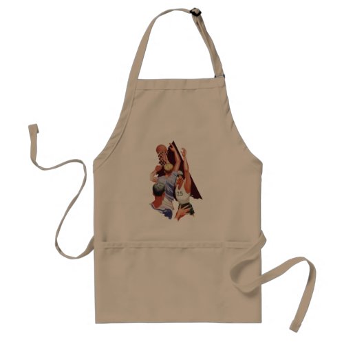 Vintage Sports Basketball Players in a Game Adult Apron