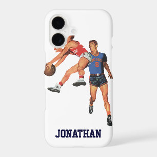 Vintage Sports, Basketball Players in a Game iPhone 17 Case