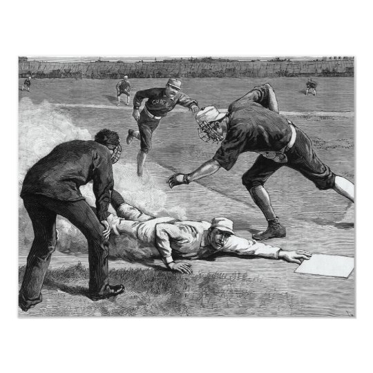 Vintage Sports Black and White Baseball Invitation