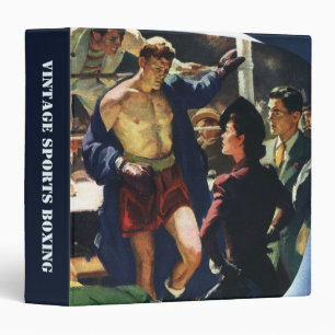 Vintage Sports Boxing, Boxer Leaving the Ring 3 Ring Binder