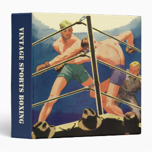 Vintage Sports Boxing, Boxers During a Match 3 Ring Binder