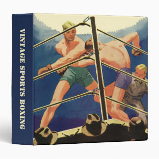 Vintage Sports Boxing, Boxers During a Match 3 Ring Binder