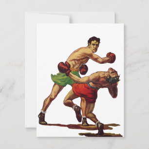 Vintage Sports Boxing, Boxers in a Fight Invitation
