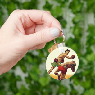 Vintage Sports Boxing, Boxers in a Fight Keychain