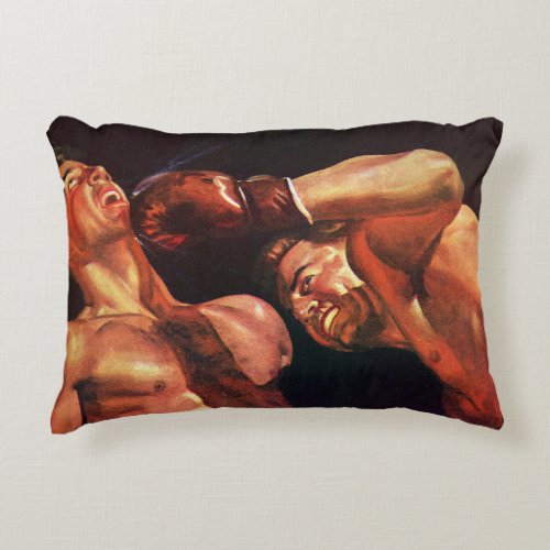 Vintage Sports Boxing Boxers Punching Fight Accent Pillow