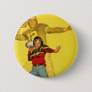 Vintage Sports, Boy as Future Football Quarterback Button