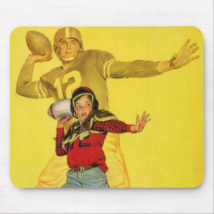 Vintage Sports, Boy as Future Football Quarterback Mouse Pad
