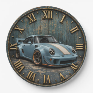 Vintage Sports Car Retro Racing Coupe Paper Plates