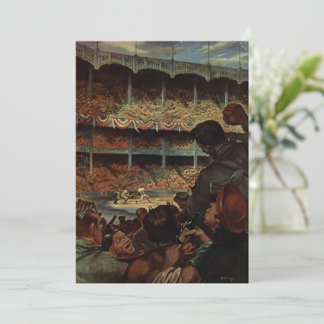 Vintage Sports Fans in a Baseball Stadium (Standing Front)