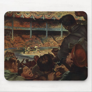 Vintage Sports Fans in a Baseball Stadium Mouse Pad