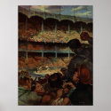 Vintage Sports Fans in a Baseball Stadium Poster