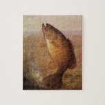 Vintage Sports Fishing, Largemouth Brown Bass Fish Jigsaw Puzzle