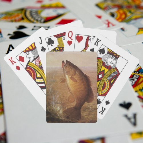 Vintage Sports Fishing Largemouth Brown Bass Fish Playing Cards