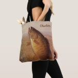 Vintage Sports Fishing, Largemouth Brown Bass Fish Tote Bag
