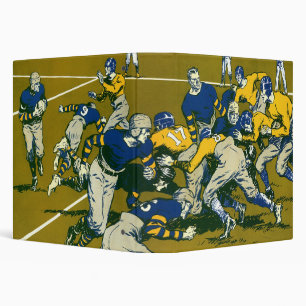 Vintage Sports Football Game, Gold vs. Blue Teams 3 Ring Binder