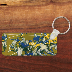 Vintage Sports Football Game, Gold vs. Blue Teams Keychain