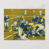 Vintage Sports Football Game, Gold vs. Blue Teams