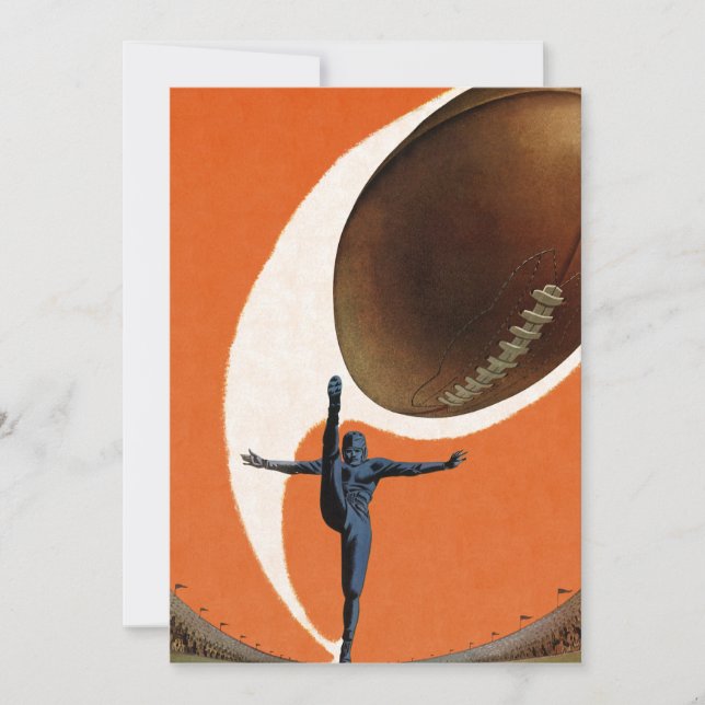 Vintage Sports Football Player Game Invitation (Front)