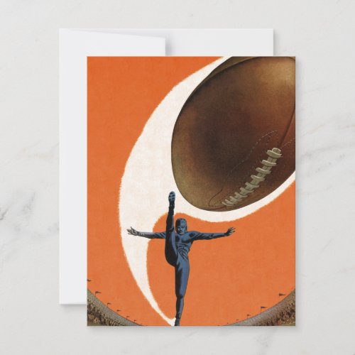 Vintage Sports, Football Player Kicking Ball Custom Invitations