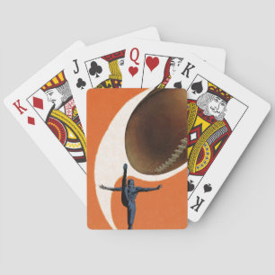 Vintage Sports, Football Player Kicking the Ball Poker Cards