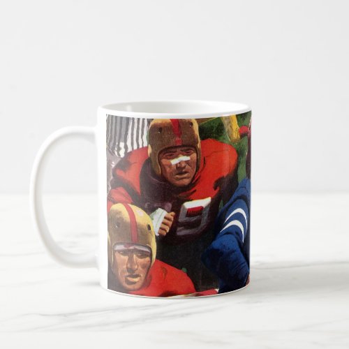 Vintage Sports Football Player Quarterback in Game Coffee Mug