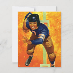 Vintage Sports Football Player Quarterback Running