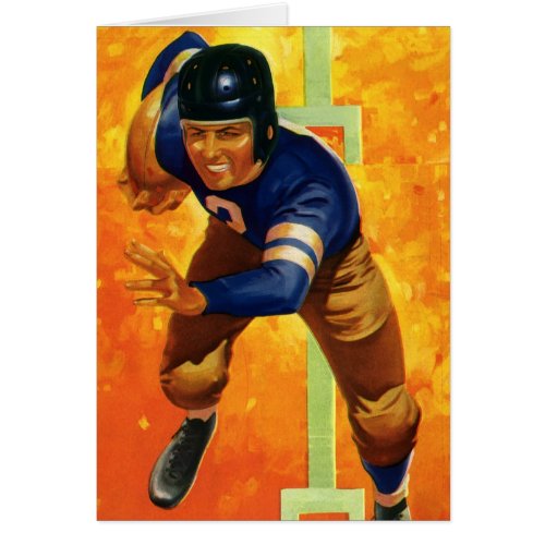 Vintage Sports Football Player Quarterback Running