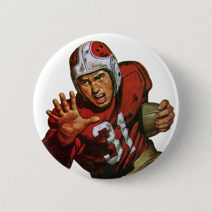 Vintage Sports Football Player Running Back No. 31 Button