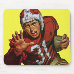 Vintage Sports Football Player Running Back No. 31 Mouse Pad