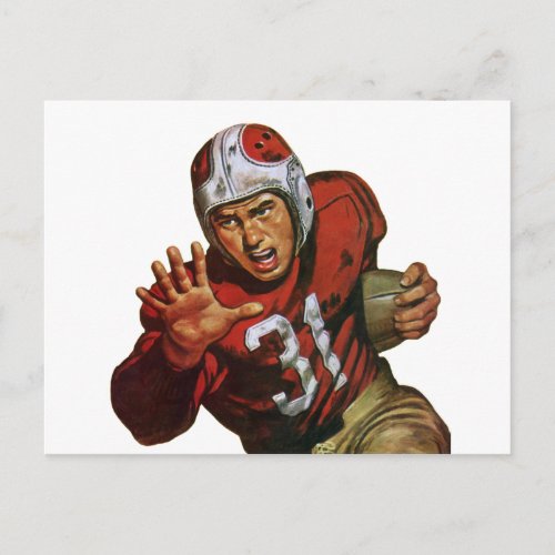 Vintage Sports Football Player Running Back No 31 Postcard