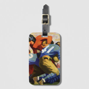Vintage Sports, Football Players in a Game Luggage Tag