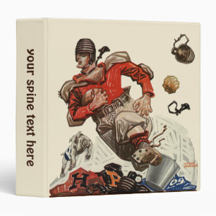Vintage Sports Football Quarterback Player Running Binder