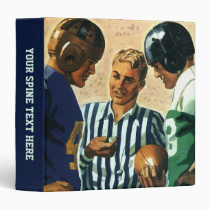 Vintage Sports, Football Referee Coin Toss 3 Ring Binder