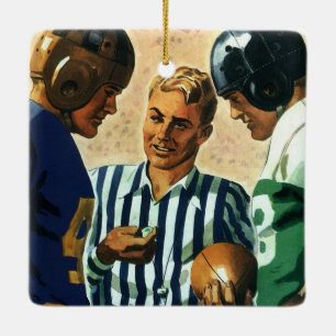 Vintage Sports, Football Referee Coin Toss Ceramic Ornament