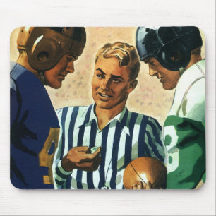 Vintage Sports, Football Referee Coin Toss Mouse Pad