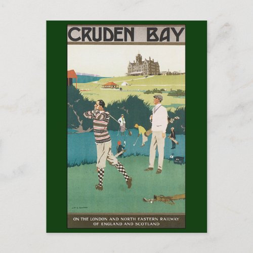 Vintage Sports Golf in Scotland Golfers Golfing Postcard