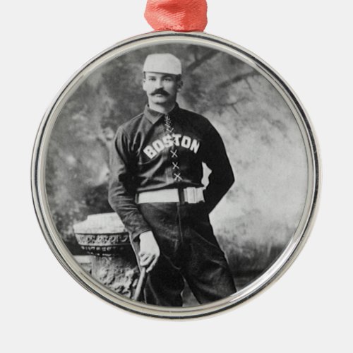 Vintage Sports Photo Boston Baseball Player Metal Ornament
