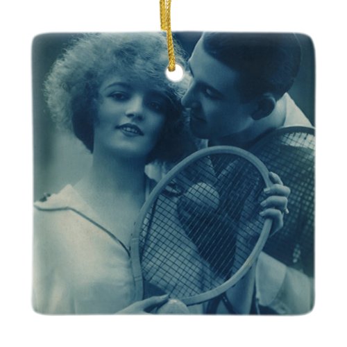 Vintage Sports Tennis, Love and Romance Ceramic Ornament