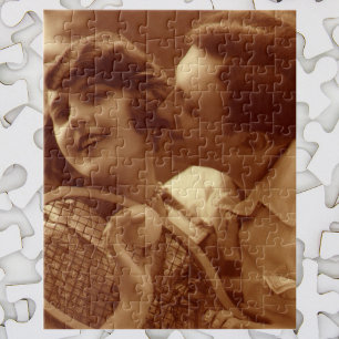 Vintage Sports Tennis, Love and Romance Jigsaw Puzzle