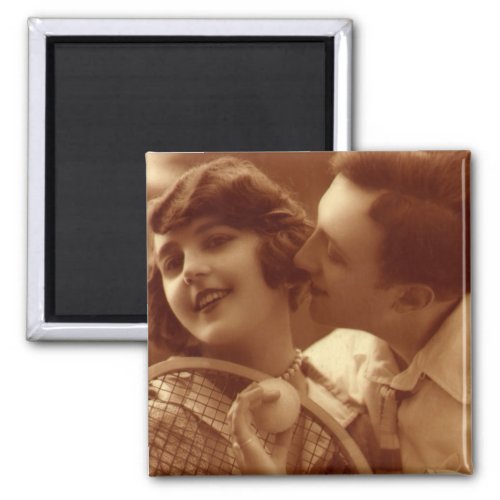Vintage Sports Tennis Love and Romance Magnet