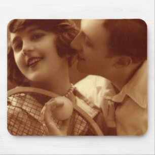 Vintage Sports Tennis, Love and Romance Mouse Pad