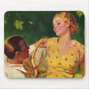 Vintage Sports Tennis, Love and Romance Mouse Pad