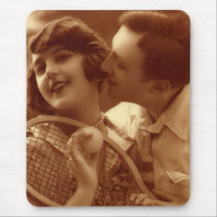 Vintage Sports Tennis, Love and Romance Mouse Pad