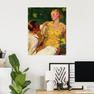 Vintage Sports Tennis, Love and Romance Poster