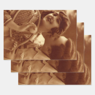 Vintage Sports Tennis, Love and Romance Wrapping Paper Sheets