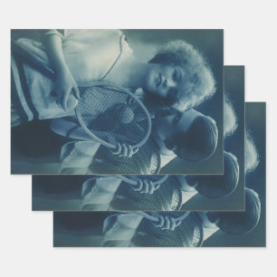 Vintage Sports Tennis, Love and Romance Wrapping Paper Sheets